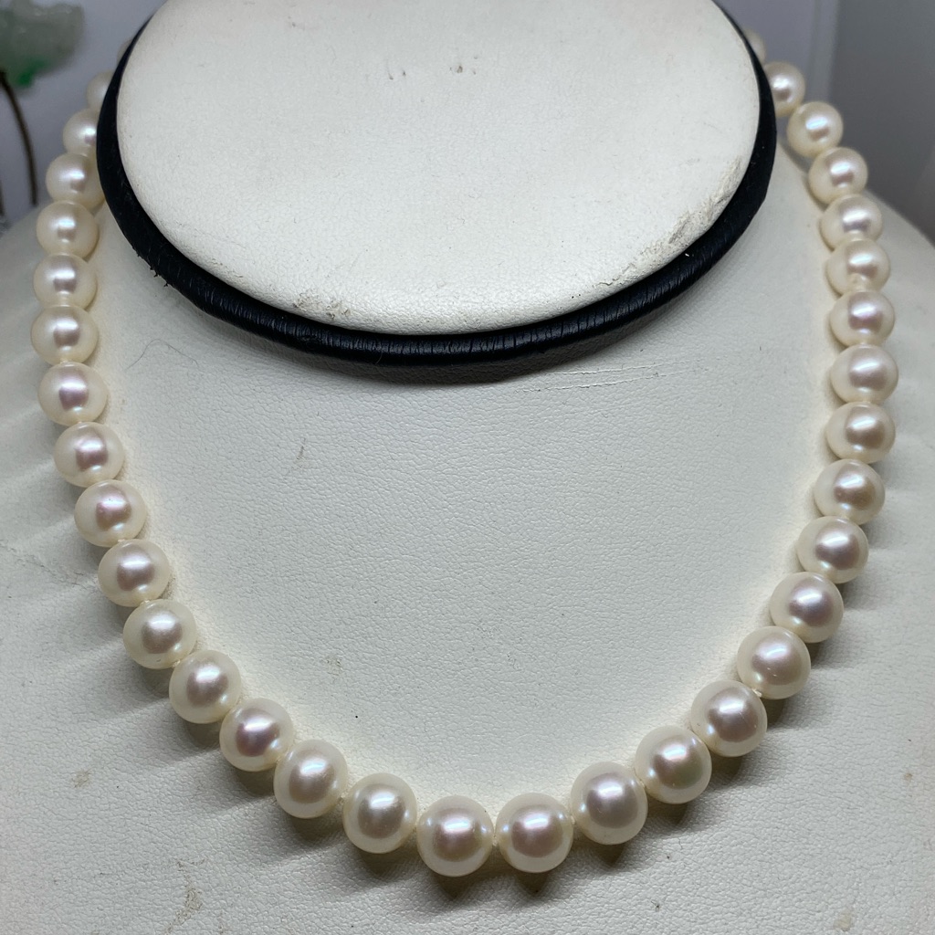 8.5mm Aaa Grade Culture Fresh Water Pearl Necklace On 14k Gold Clasp